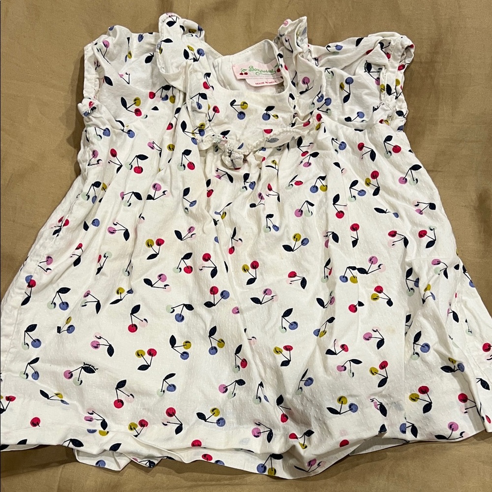 Bonpoint Cherry Print Kids Shirt